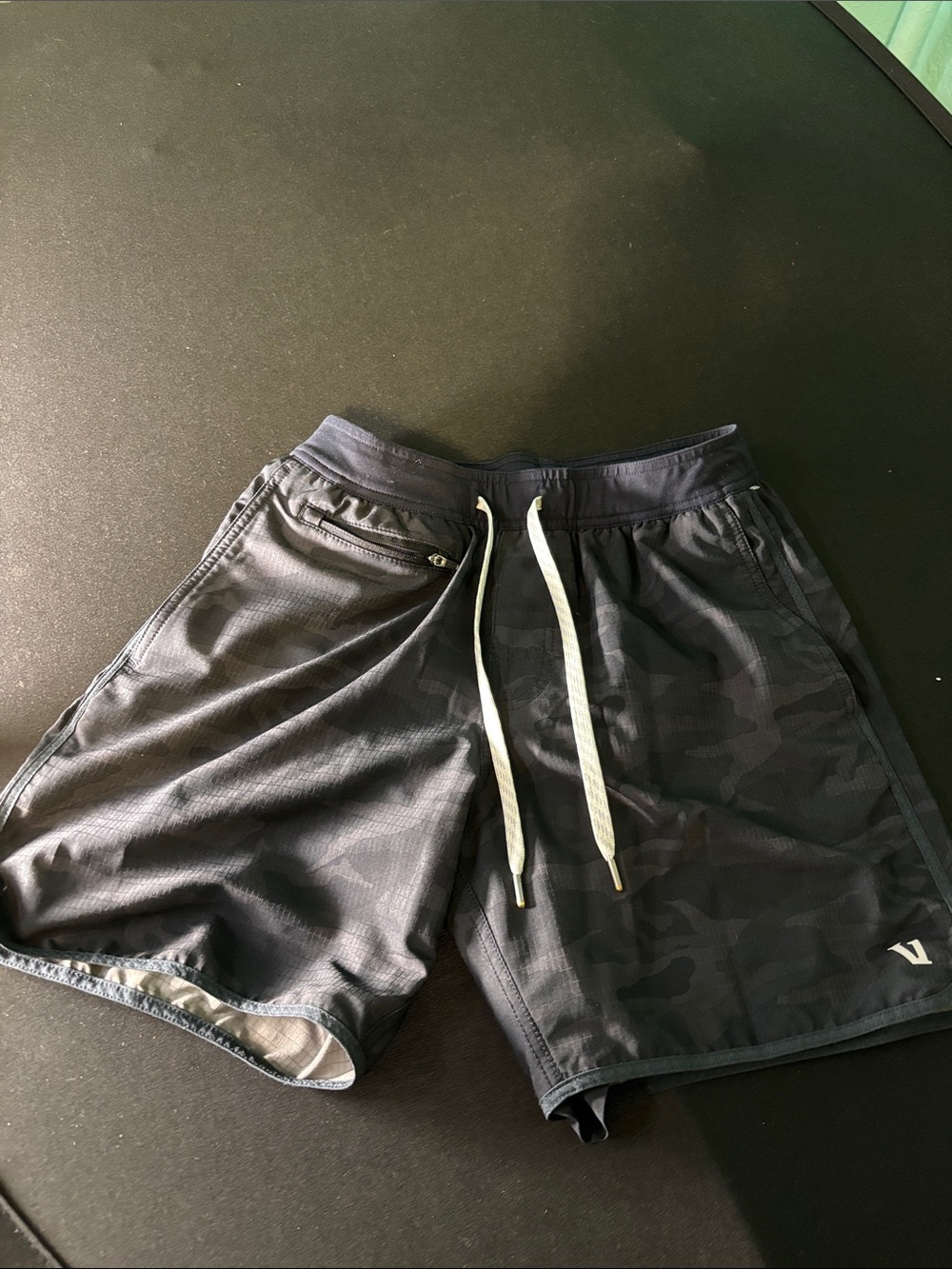 Vuori Men's Dark Gray Camo Athletic Shorts